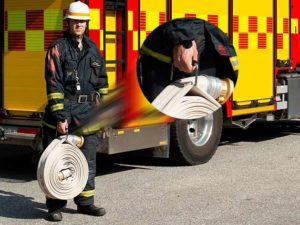 HANDLE-X for easy handling of fire hose by firefighter