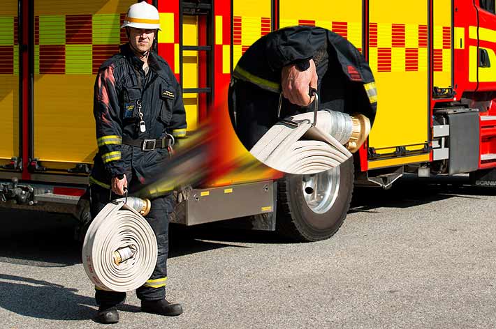 HANDLE-X for easy handling of fire hose by firefighter